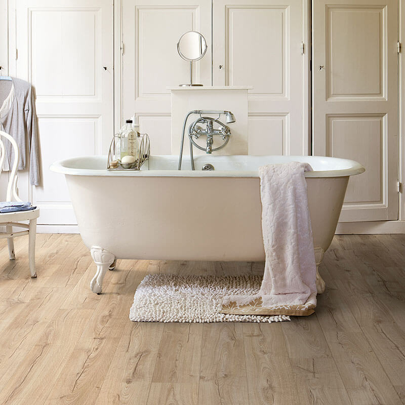 wooden floor installation services - bathroom